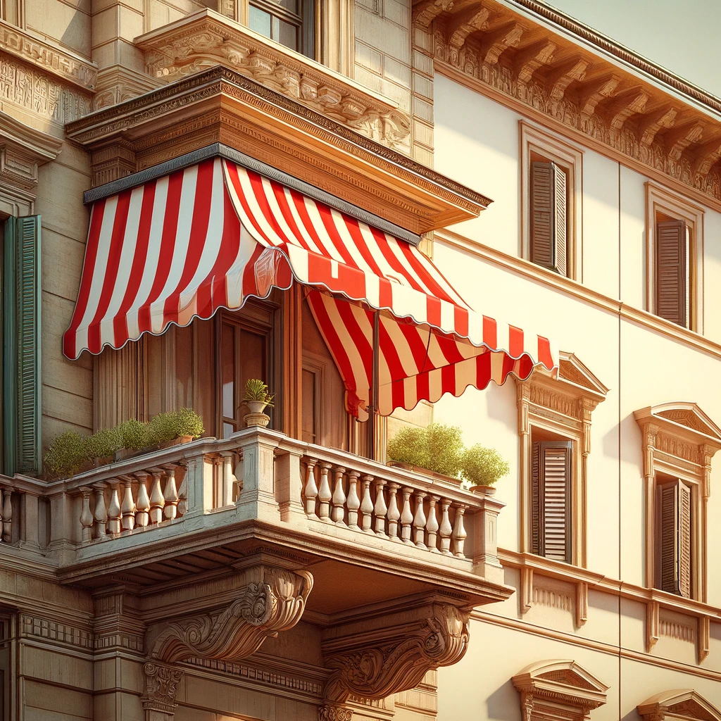 tenda da sole installata in un balcone