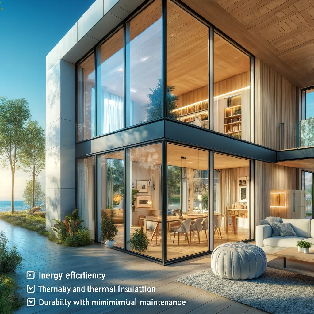 Infissi in PVC per abitazioni moderne italiane: efficienza energetica, durabilità e design versatile in una casa confortevole e accogliente, perfetta per ogni stagione.
